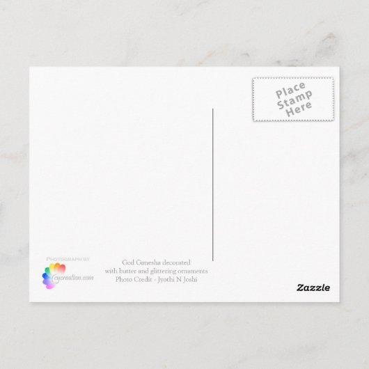 Carte Postale Ganesha décoré (Dos)