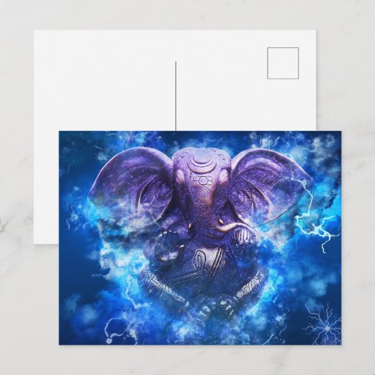 Carte Postale Ganesha Pour Diwali (Devant / Derrière)