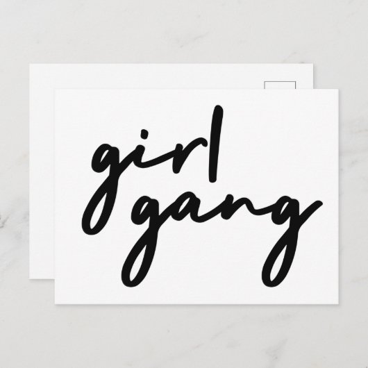 Carte Postale Gang de Filles | Pouvoir Féminin Moderne Féminisme (Devant / Derrière)