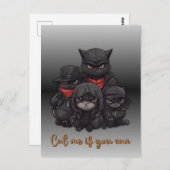 Carte postale Gangster Cat | Chat-Moi Si Vous Pouv (Devant / Derrière)