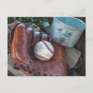 Carte Postale Gant de baseball vintage et balle Gant de baseball
