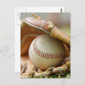 Carte Postale Gant et balle de baseball (Devant / Derrière)