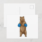 Carte Postale Gants de boxe Boxeur ours (Devant / Derrière)