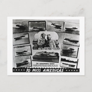 Carte Postale Gar Wood et Ten Miss America Race Boats