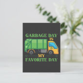 Carte Postale Garbage Day Kids Garbage Truck Trash Recyclage (Debout devant)
