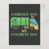 Carte Postale Garbage Day Kids Garbage Truck Trash Recyclage (Devant)