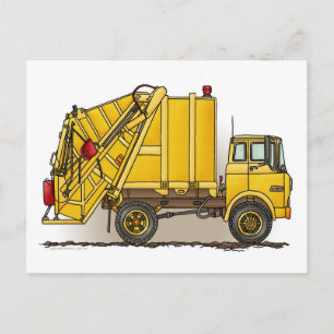 Carte Postale Garbage Truck 2 Construction Post card