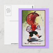 Carte Postale Garçon à tête pomme Bitten (Devant / Derrière)