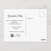 Carte Postale garçon ajouter nom date année texte QR remise de d (Dos)