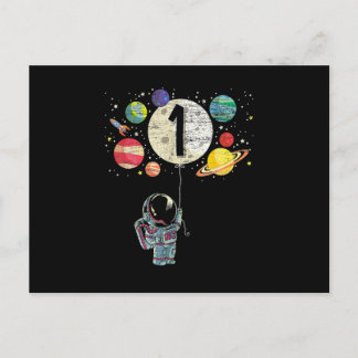 Carte Postale Garçon astronaute de 1 an – premier anniversaire