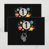 Carte Postale Garçon astronaute de 1 an – premier anniversaire (Devant / Derrière)