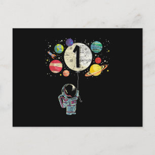 Carte Postale Garçon astronaute pour 1 an Garçon qui fête son 1e