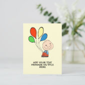 Carte Postale Garçon avec ballons Ajouter votre texte (Debout devant)