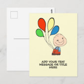 Carte Postale Garçon avec ballons Ajoutez votre texte (Devant / Derrière)
