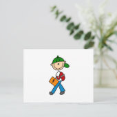 Carte Postale Garçon avec cartable (Debout devant)