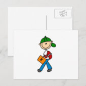 Carte Postale Garçon avec cartable (Devant / Derrière)