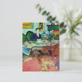 Carte Postale Garçon avec chien sous table (Debout devant)
