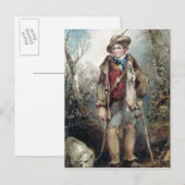 Carte Postale Garçon avec lapins (Devant / Derrière)