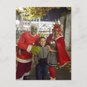 Carte Postale Garçon avec le Grinch et Cindy Lou Who