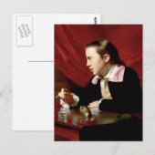 Carte Postale Garçon avec un écureuil (Devant / Derrière)