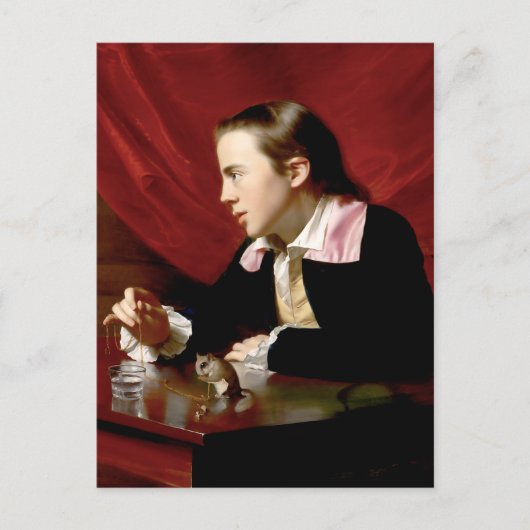 Carte Postale Garçon avec un écureuil (Devant)