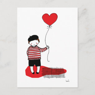 Carte Postale Garçon ballon