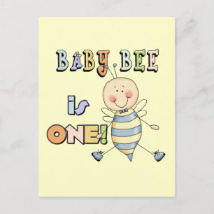 Carte Postale Garçon Bébé Bee 1er Anniversaire Tshirts et cadeau
