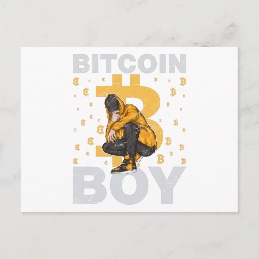 Carte Postale Garçon Bitcoin (Devant)
