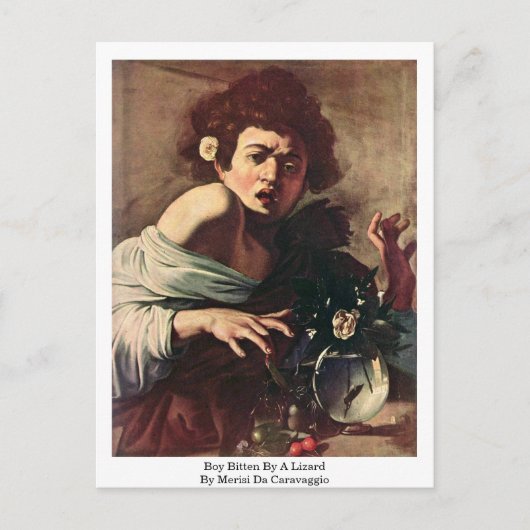 Carte Postale Garçon Bitten Par Un Lizard De Merisi Da Caravaggi (Devant)