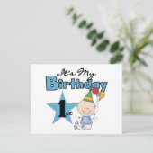 Carte Postale Garçon C'est mes t-shirts et cadeaux d'anniversair (Debout devant)