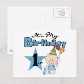 Carte Postale Garçon C'est mes t-shirts et cadeaux d'anniversair (Devant / Derrière)