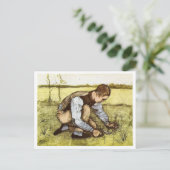 Carte Postale Garçon coupant l'herbe avec la faucille, Vincent v (Debout devant)