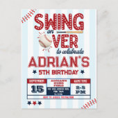 Carte Postale Garçon d'anniversaire de baseball (Devant)