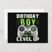 Carte Postale Garçon d'anniversaire de niveau supérieur jeu vidé (Devant / Derrière)