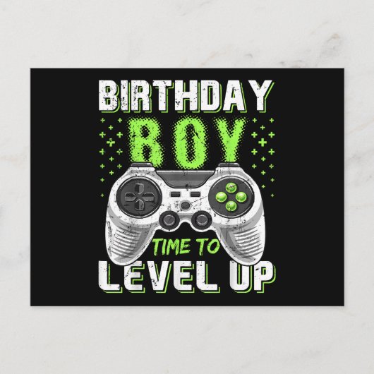 Carte Postale Garçon d'anniversaire de niveau supérieur jeu vidé (Devant)