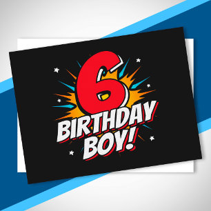 Carte Postale Garçon d'anniversaire Super-héros - 6 ans - 6ème a
