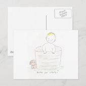 Carte Postale Garçon dans le bain à remous (Devant / Derrière)