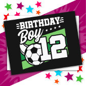 Carte Postale Garçon de 12 ans Football Enfants Anniversaire 12e