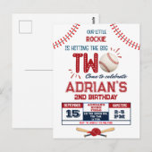 Carte Postale Garçon de 2 ans anniversaire baseball (Devant / Derrière)