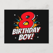 Carte Postale Garçon de 8 ans super-héros pour son 8ème annivers (Devant)