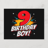 Carte Postale Garçon de 9 ans super-héros Anniversaire 9e annive (Devant)