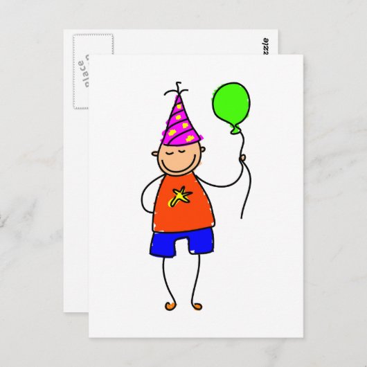 Carte Postale Garçon de fête (Devant / Derrière)