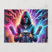 Carte Postale Garçon de gamer coloré cool  (Devant)
