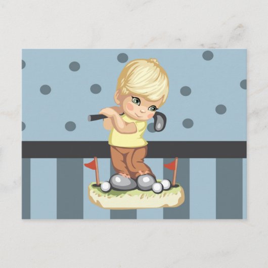 Carte postale Garçon de golf (Devant)