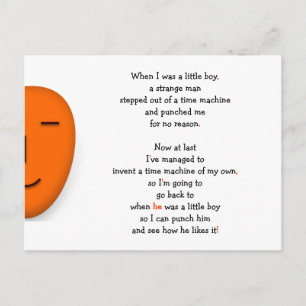 Carte Postale Garçon drôle Machine à voyager dans le temps Blagu