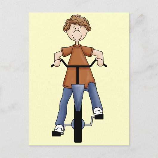 Carte Postale Garçon En Vélo (Devant)