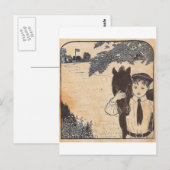 Carte Postale Garçon et cheval (Devant / Derrière)