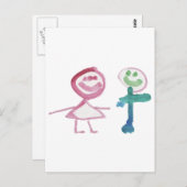 Carte Postale Garçon et fille (Devant / Derrière)