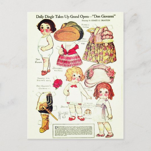 Carte Postale Garçon et filles d'opéra de Dolly Dingle en papier (Devant)