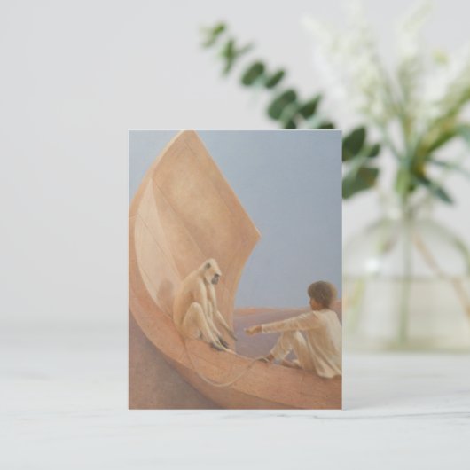 Carte Postale Garçon et singe 2010 (Debout devant)